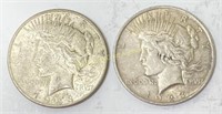 1923 and 1923-S Peace silver dollars