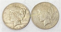 1923 and 1923-S Peace silver dollars