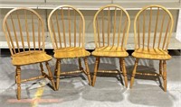 Set of Four Oak Round Back Chairs