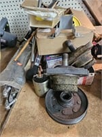 Lot of small engine parts, straps, magnetic tape,