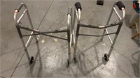 2-Aluminum Folding Walkers with Wheels