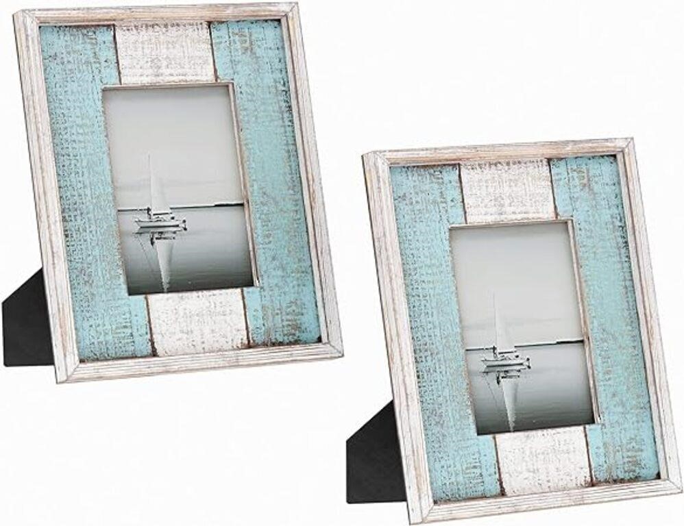 Set of 2 Barnyard Designs 5x7 Rustic Photoframes