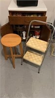 Cosco 2-Stepper Stool, Round Table, and Contents