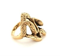 14kt Gold statement ring, size 6 1/2,  with large