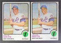 Willie Mays New York Mets Baseball Cards (2)