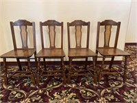 Oak Side Chairs - Stained Decal Back (4)