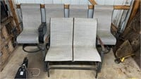 Patio Swivel Chair Set w 2 Seat Swing Chair/Table