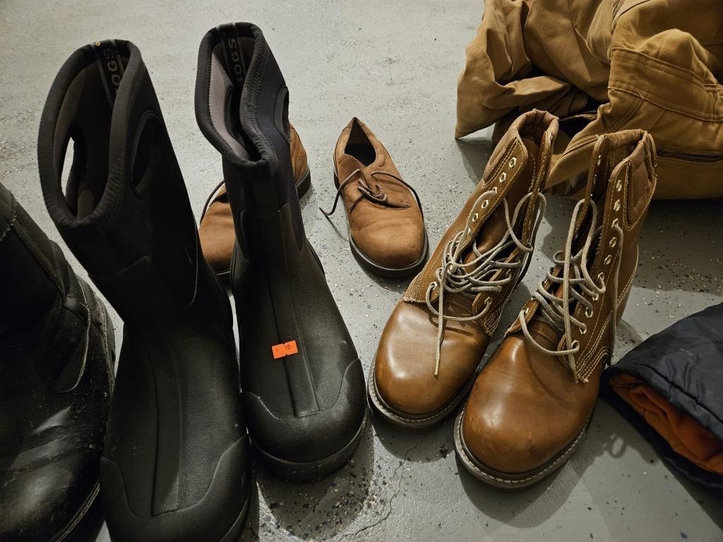 Men's winter boots, Wall's coveralls, winter coat