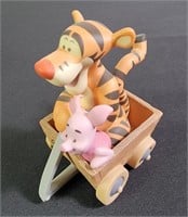 Walt Disney Piglet & Tigger In Cart Figurine