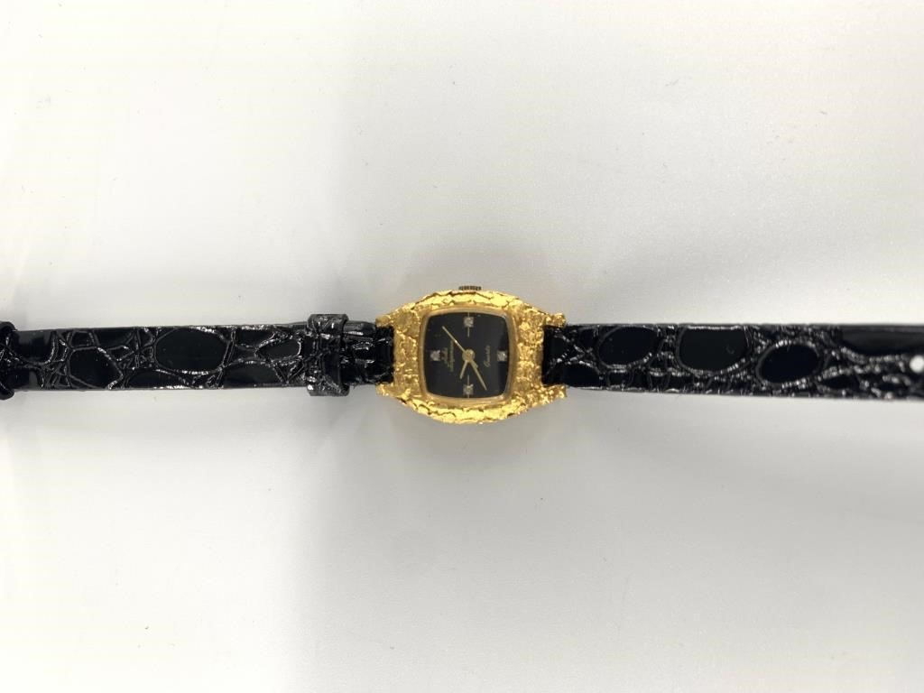 Jules Jorgensen wrist watch with gold nugget watch