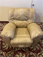 Ashley Light Beige Leather Reclining Chair