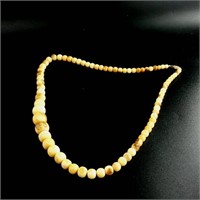 Stunning mammoth ivory bead necklace, total circum