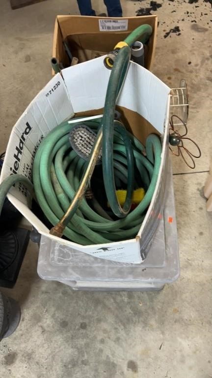 Plastic Hose Reel Box and Assorted Incomplete