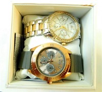 2 WATCHES GENEVA AND FMDJPS038 ROSE GOLD TONE