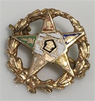 14K Yellow Gold "Order of the Eastern Star" Pin
