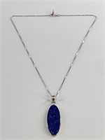 Lapis lazuli pendant on sterling silver bale and c
