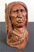Red Mill Mfg. Carved Wood Native American Statue