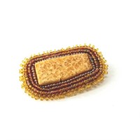 Ivory and bead brooch