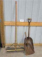 Push Brooms & Steel Scoop Sholves