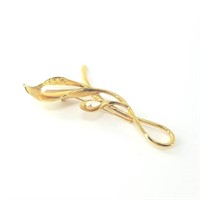 Piscitelli 18kt gold plate Calla Lilly pin, about