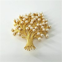 Fashion jewelry brooch in shape of branching tree