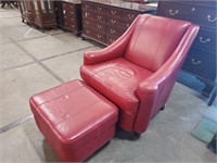 Leather chair & ottoman
