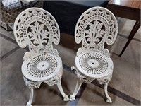 Vintage cast aluminum chairs