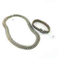 Sterling silver necklace and bracelet set