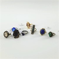 Collection of sterling silver rings, total weight
