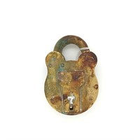 Vintage Sheffield locksmith padlock solid brass 2"