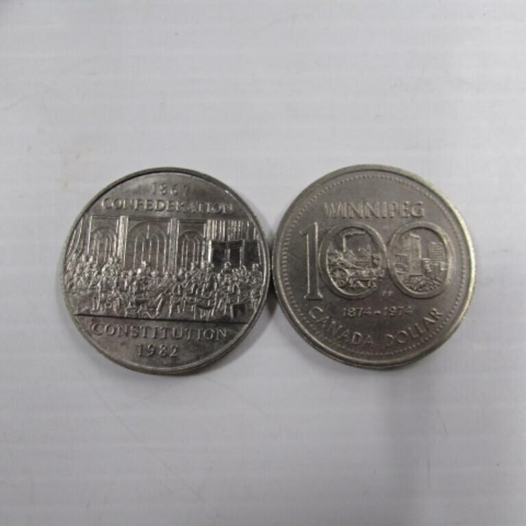 1974 & 1982 CDN $1 COINS