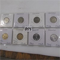 1939,40,41,42,42 TOMBAC,43 TOMBAC, 44,45,NICKELS