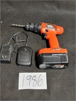 Black and Decker Drill, Battery, and Charger
