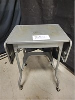 Vintage Metal Rollng Drop Leaf Cart18x14x26  and