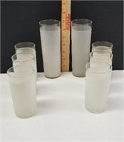 Vintage Frosted White MCM Glass Set  (2)