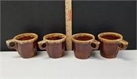 Set of 4 Hull Brown Drip Coffee Mugs