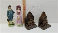 Vintage Cast Iron Ship Bookends and Set