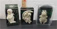 Lot of 3 Porcelain Snowbabies Ornaments