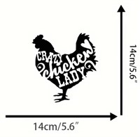Crazy Chicken Lady Vinyl Sticker-Vehicle, window