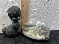 Small Black Poodle Figurine made from Coal