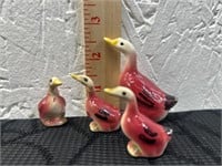 Set of 4 Vintage China Miniature Mama Duck