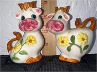 Vintage Ceramic Cow S&P Shakers -Norleans