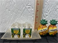 Set of 2 -Vintage Porcelain Pineapple