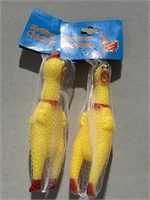 6” Rubber Shrilling Chicken Toy