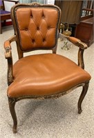 Vinyl Upholstered Wooden Chair.  NO SHIPPING