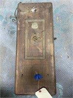 American Elec Wood Crank Telephone Box