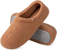 VERACOSY WOMENS CURLY FUR SLIPPERS BROWN 5-6 UK