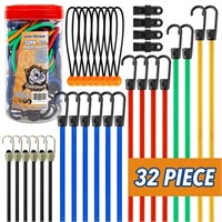 Cartman 32 Piece Bungee Cords Assortment Jar Inclu