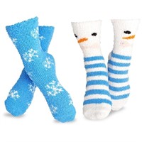 Cozy Warm Fuzzy Slipper Socks Cute Animals Holiday