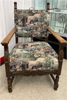 Upholstered Wood Frame Chair.  NO SHIPPING